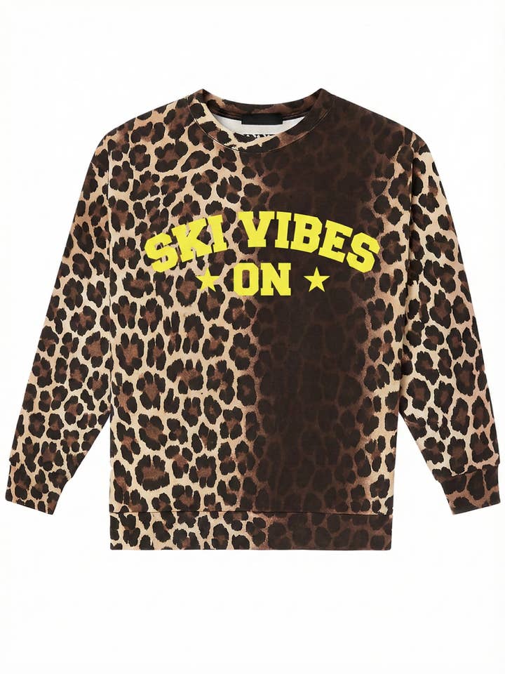 Suéter Leopardo Esquí Vibras Neón Amarillo Terciopelo - Multicolor para venta al por mayor de PINNED by K