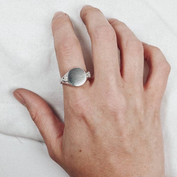 Granulation signet for wholesale by Hannah Brown Jewellery