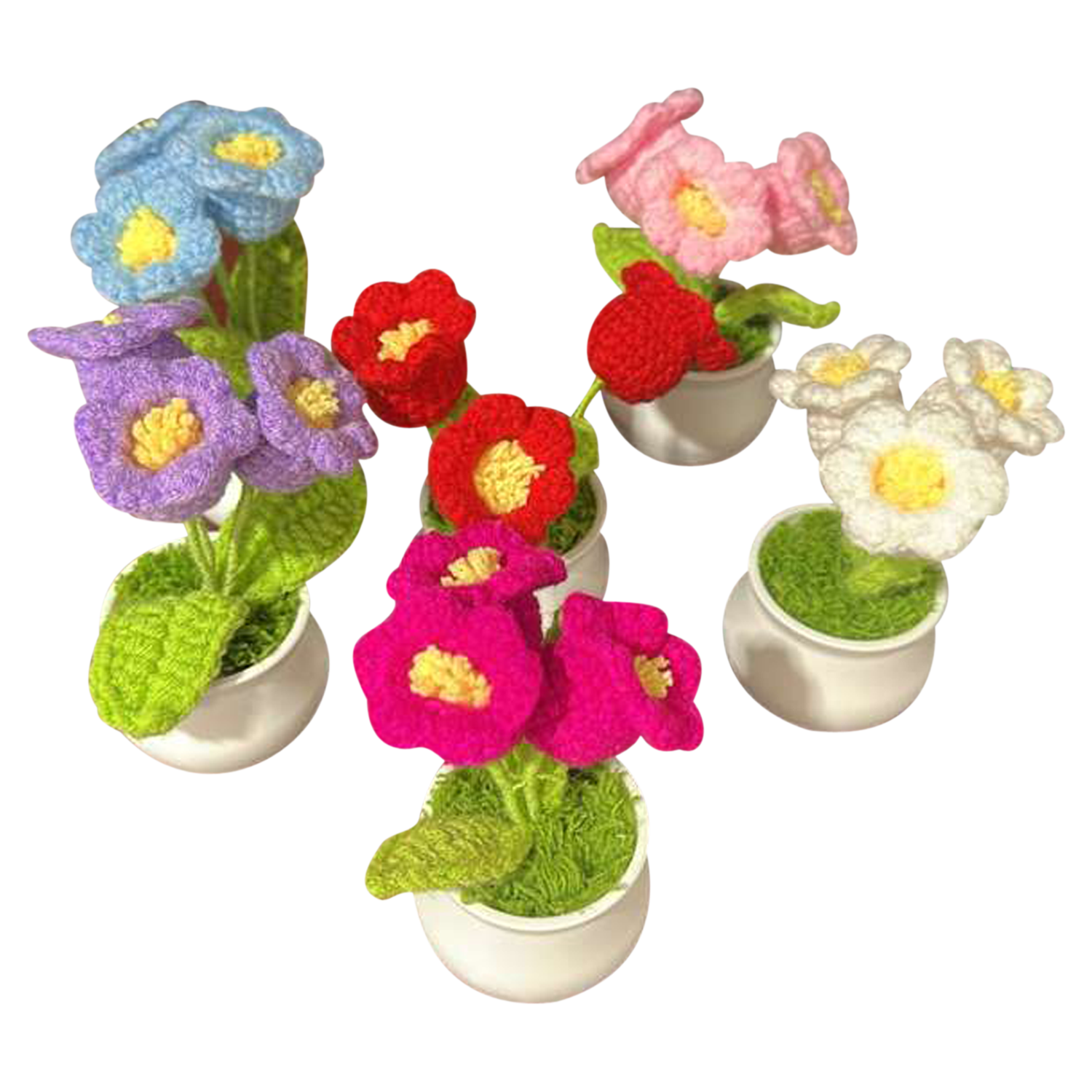 K & S WHOLESALE INC - Wholesale Decorative Tabletop Object - Knitting Flower Bonsai Tulips 12 CT Counter Display0