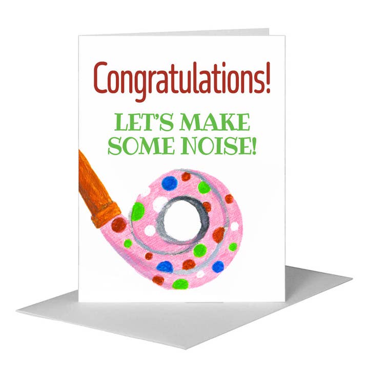 Party Blower Polka Dot, Greeting Card (#8501A) for wholesale by Printed Canvas