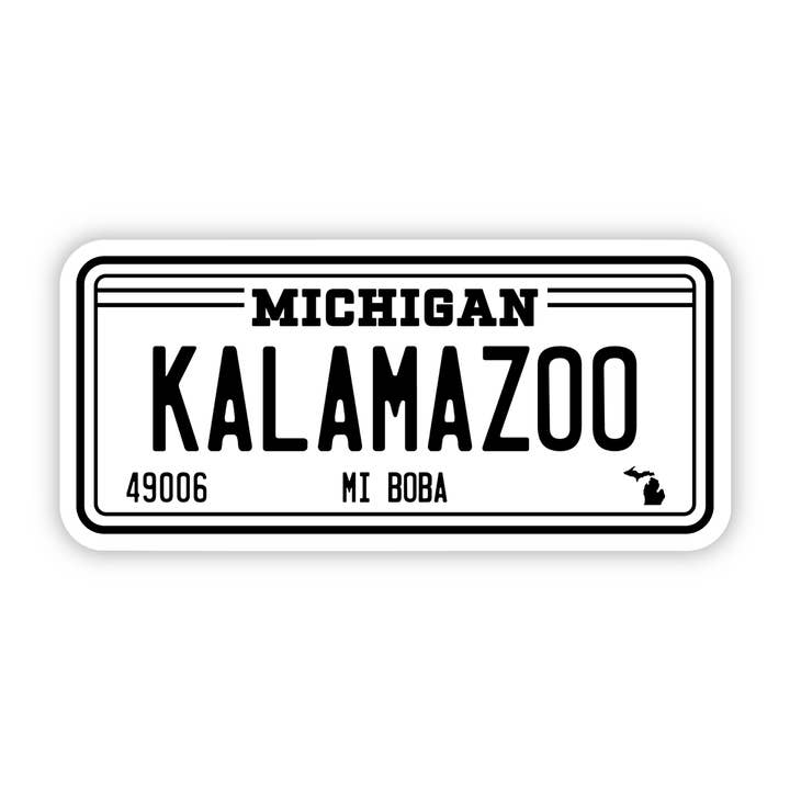 Kalamazoo(MI Boba) License Plate Sticker for wholesale by Big Moods