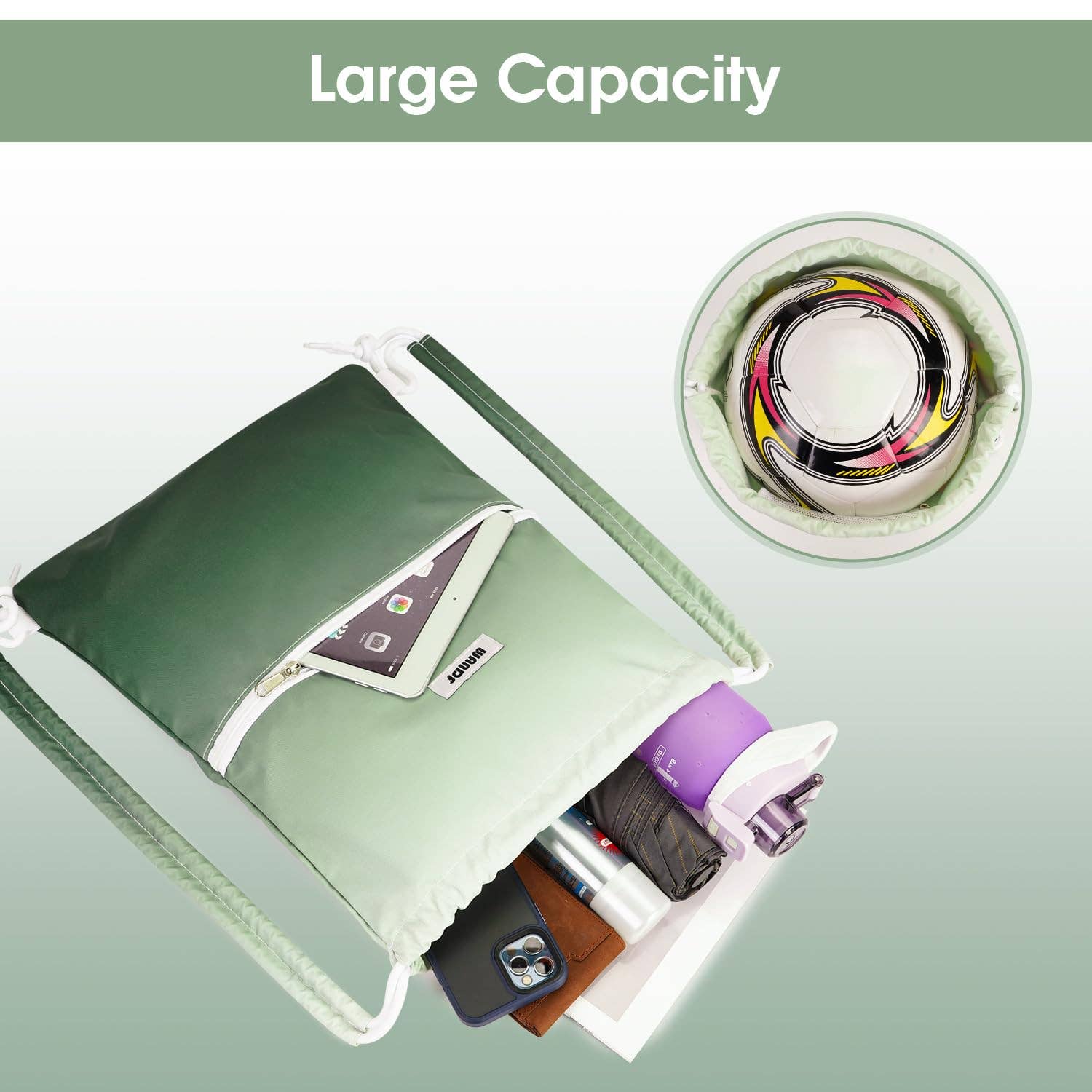 wandf - Wholesale Tas met trekkoord - Uniseks - Sportieve rugzak met trekkoord en dubbele schouderpads28