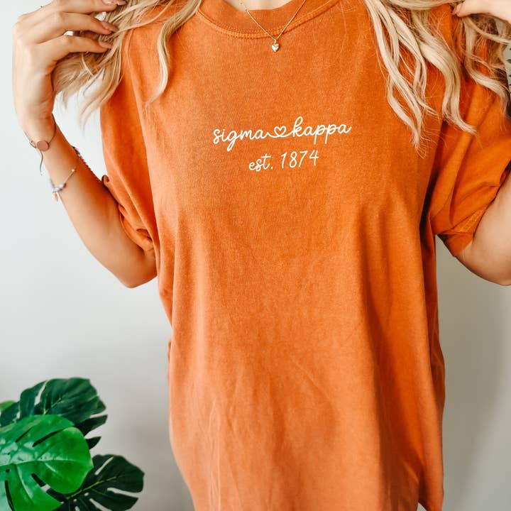 Golden Sol Collective - Wholesale Screen Printed T-Shirt - Women's - Sigma Kappa Sorority T-shirt6