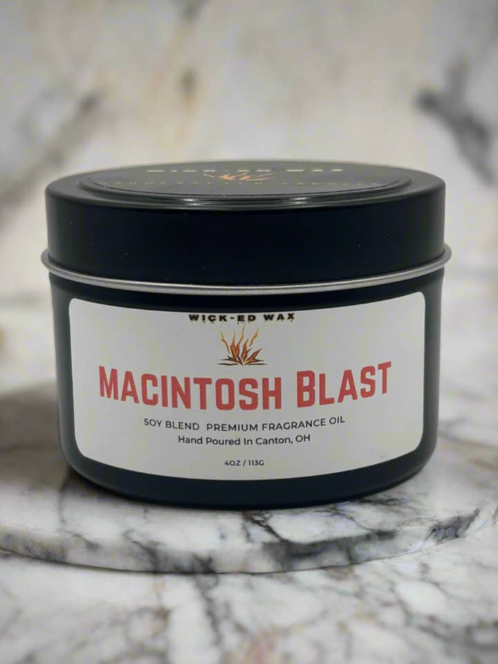 Macintosh Blast - Macintosh Apple 4oz Soy Blend Candle for wholesale by Wick-ed Wax Candles