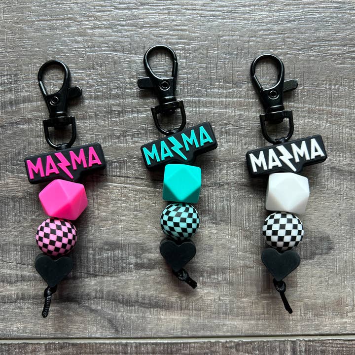 JILLIAN INK LLC - Wholesale Keychain - Women's - Lightening Bolt MAMA Silicone Beaded Keychain Purse Charm3