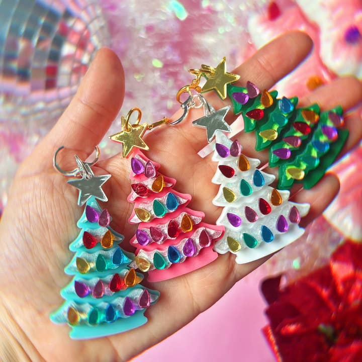 Cosmic lovely - Wholesale Dangle Earrings - Ceramic Christmas Tree Earrings