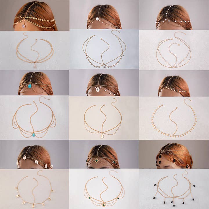 New Bohemian Pearl Chain Headband Hair Accessory for wholesale by DREAM VERA APPAREL