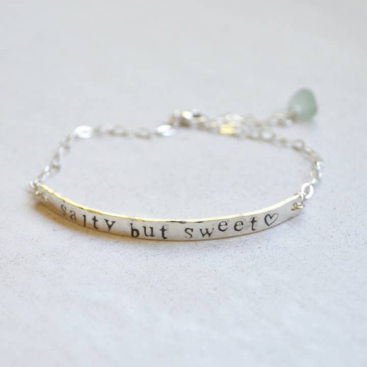 Salty But Sweet - Wholesale Charm/Dangle Bracelet - Salty But Sweet Sterling Bar Bracelet