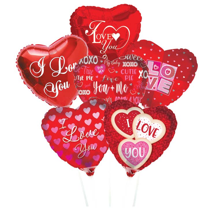 Pre-Inflated Mini Balloons On Sticks - 9 Inch - Love for wholesale by Kelli's