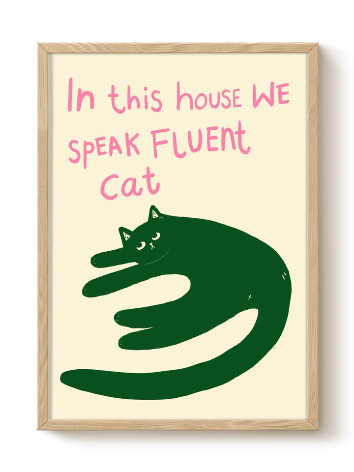 Fluent Cat Print - Cat Art, Gifts, Wall Decor, Unframed for wholesale by The Paper Tail