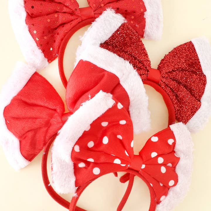 SP Sophia Collection - Wholesale Fashion Headband - Women's - 12 Pack Assorted Red Hair Bow Headband