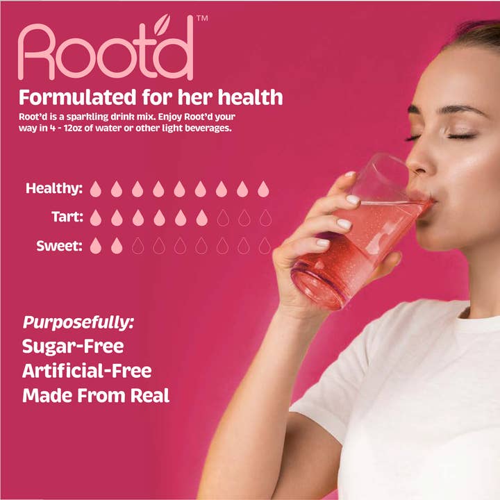 Root'd - Wholesale Powdered Health Drink - Her MULTI - Essential Vitamins + Hydration For Women - 9ct