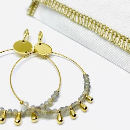 Ethnische Labradorit-Creolen für den Großhandel von Les Hippies