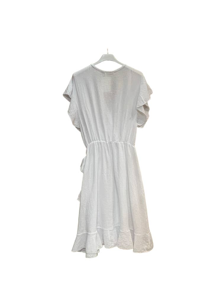 MOONSUN – Großhandel Kleid – Damen – Fliegerkleid aus Baumwollgaze mit Gürtel