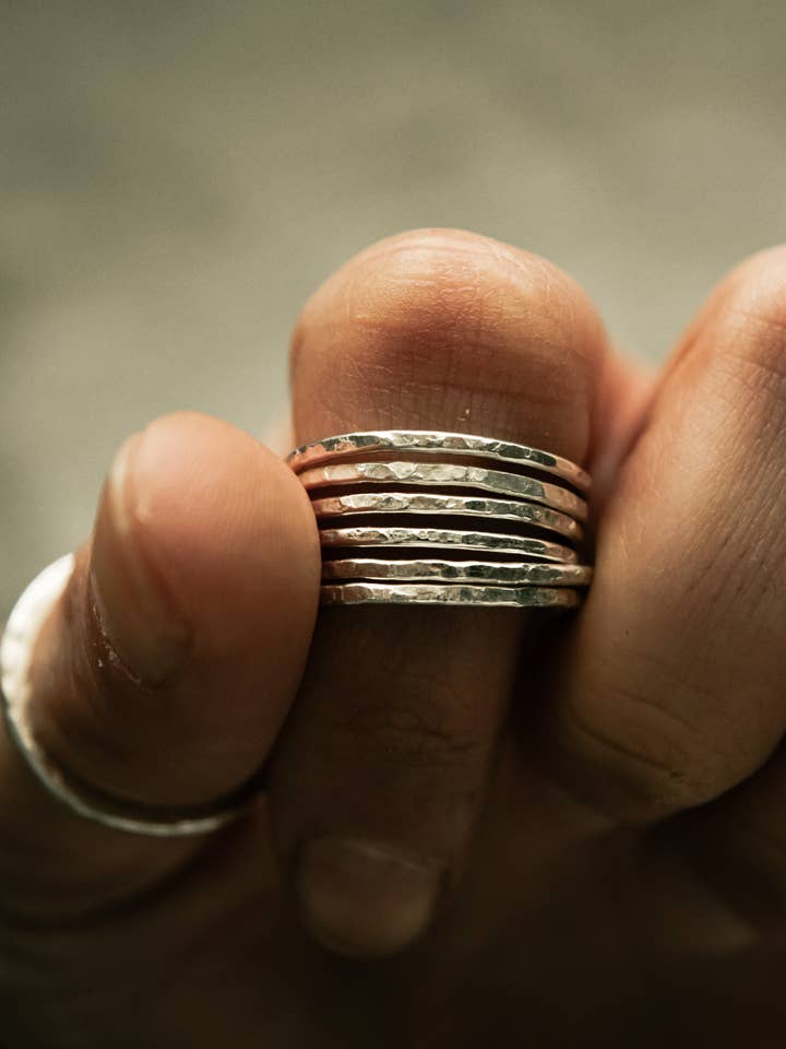 Zilveren stapelring voor wholesale door nickel + oak