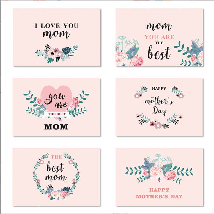 Mother’s Day Card Set of 6 with Envelopes & Stickers for wholesale by DrifWoo