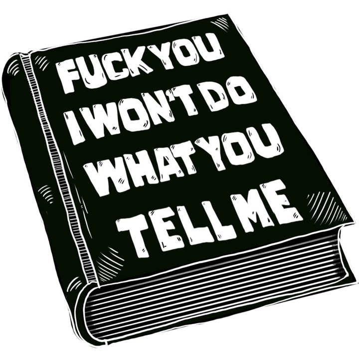 Fuck You, I Won't Do What You Tell Me Sticker for wholesale by Microcosm Publishing & Distribution