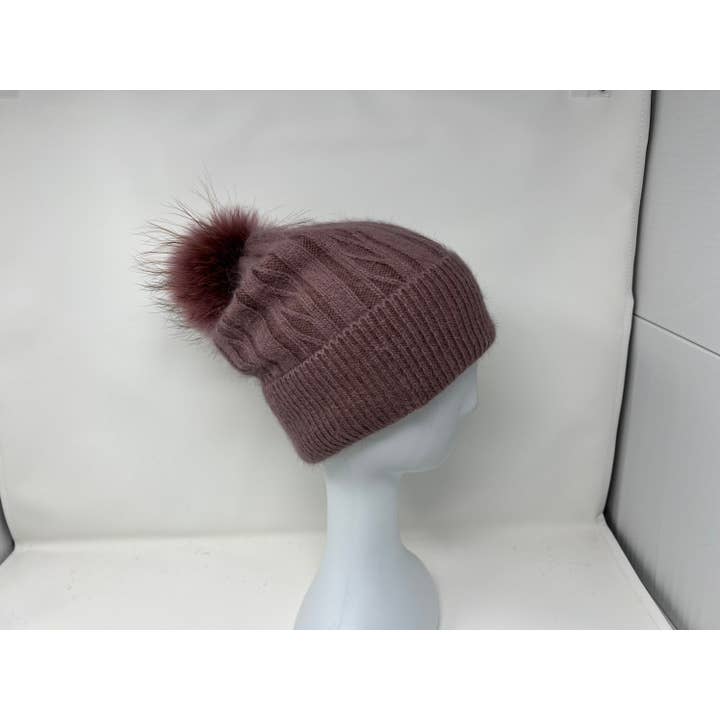 FanakoStudioNYC - Wholesale Beanie - Women's - New, Cashmere Beanie Hat For Winter, Angora Fur Beanie, Fox Fur Pompom.christmas Gift4