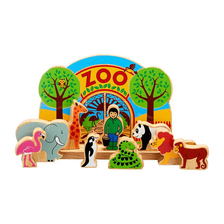 Zoo playscene - Juguete infantil hecho a mano de madera de comercio justo para venta al por mayor de Lanka Kade (UK) Ltd