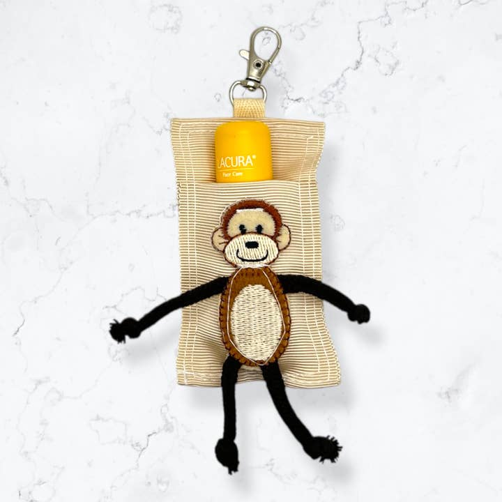 Jolly Bundles – wholesale Lip balm case/holder – Monkey Kid Chapstick Cozy/Back Pack Hook-on Lip Balm Holder 1