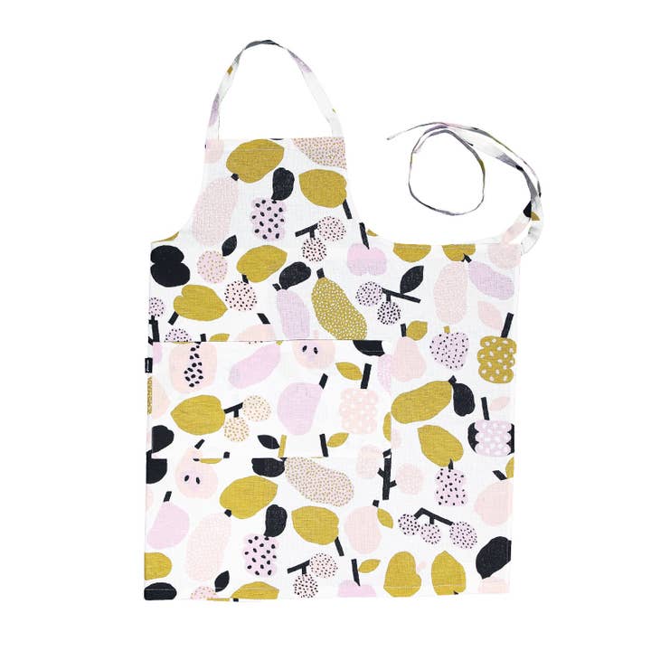 Tutti Frutti Olive Fruits Design Linen Apron for wholesale by Kauniste