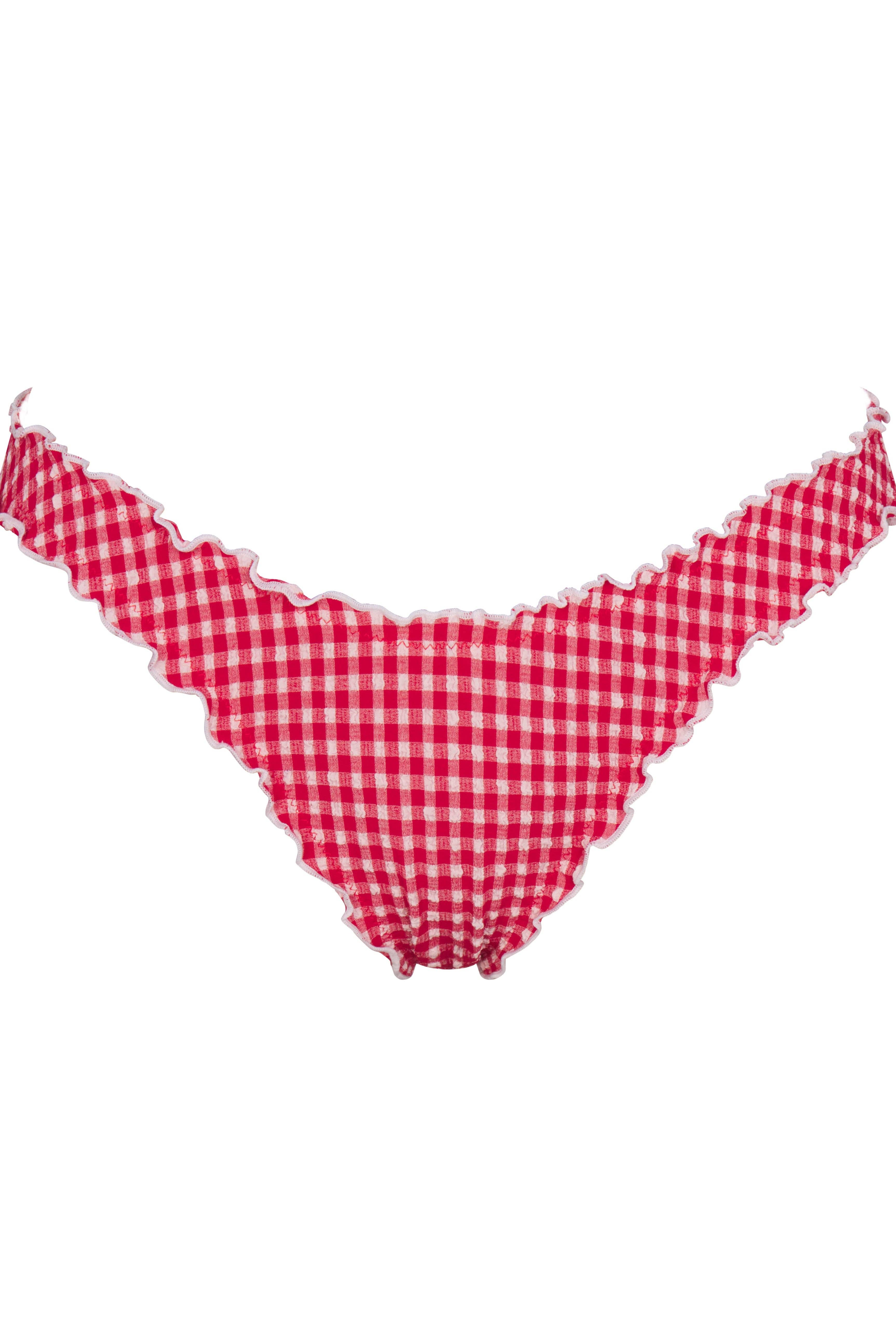 Sanori - Wholesale Swim Bottoms - Women's - Red Gingham Deia Bottoms1