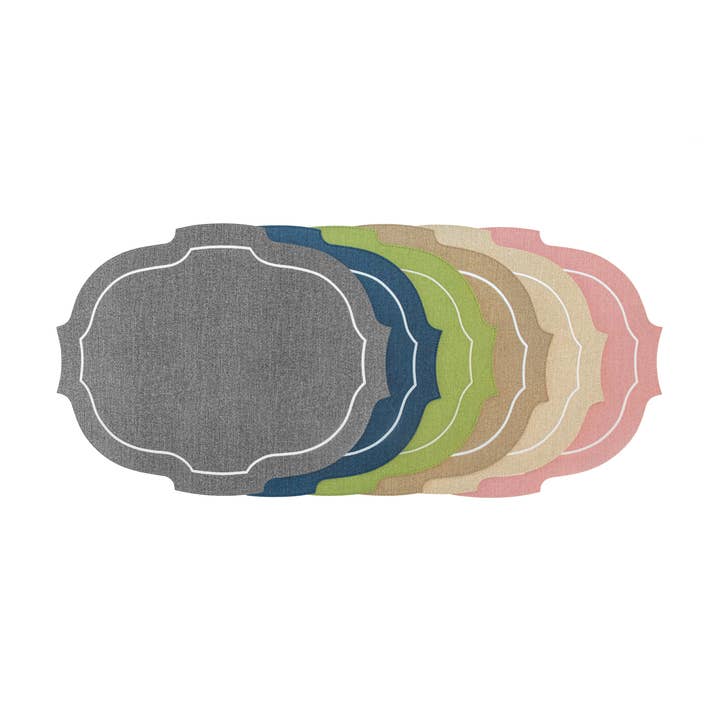 Paris Placemat with White Embroidery for wholesale by Bold Decor