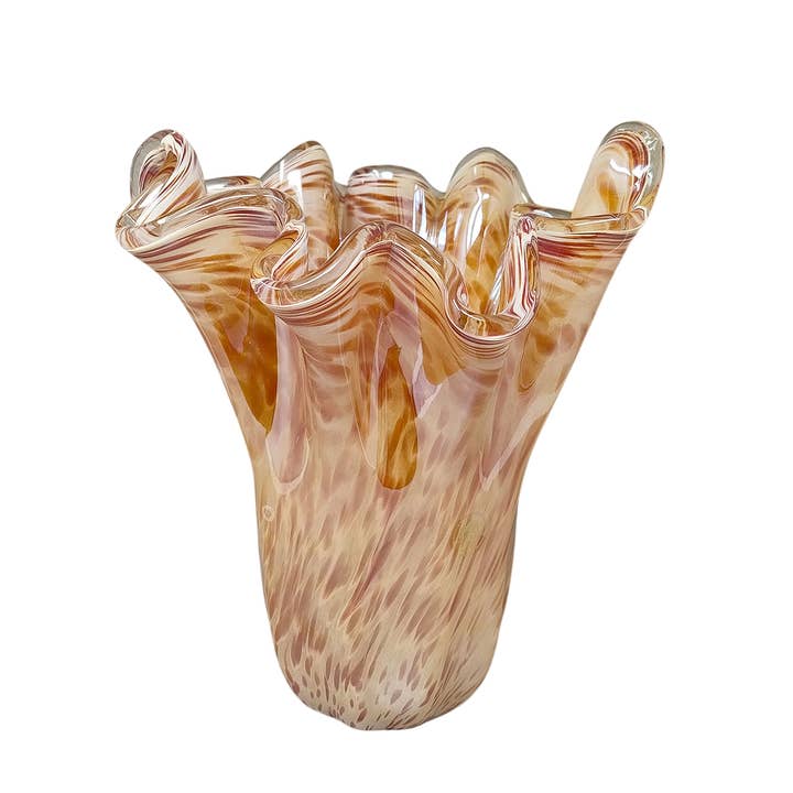 1970s Exquisite Michielotto Murano Glass Draped Vase Made in for wholesale by MadInteriorArt