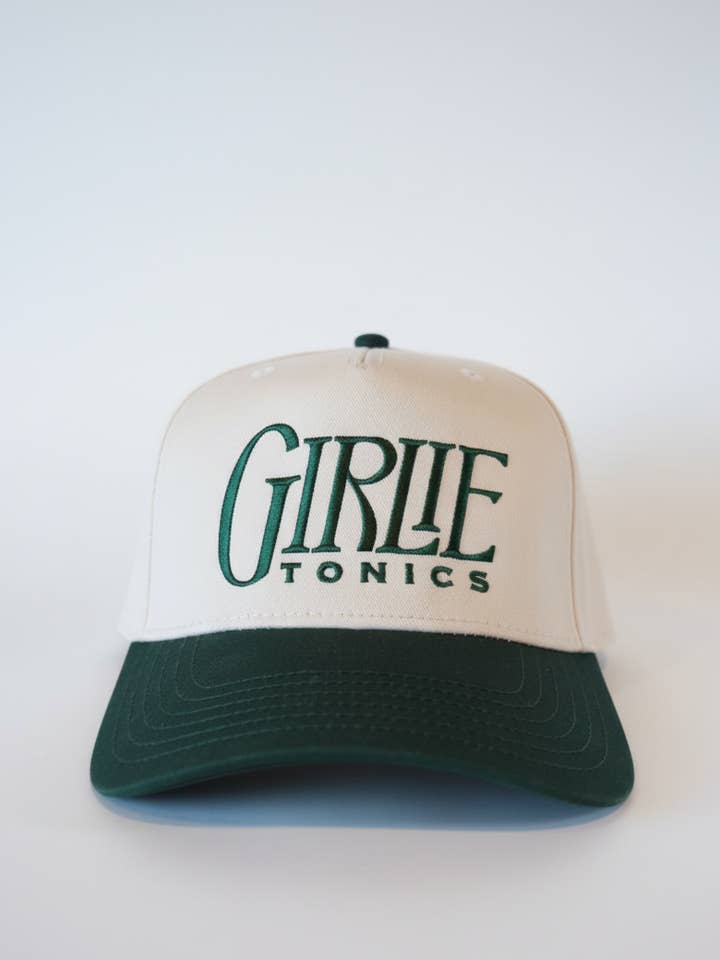 Country Club Cap Beige/Green for wholesale by Girlie Tonics