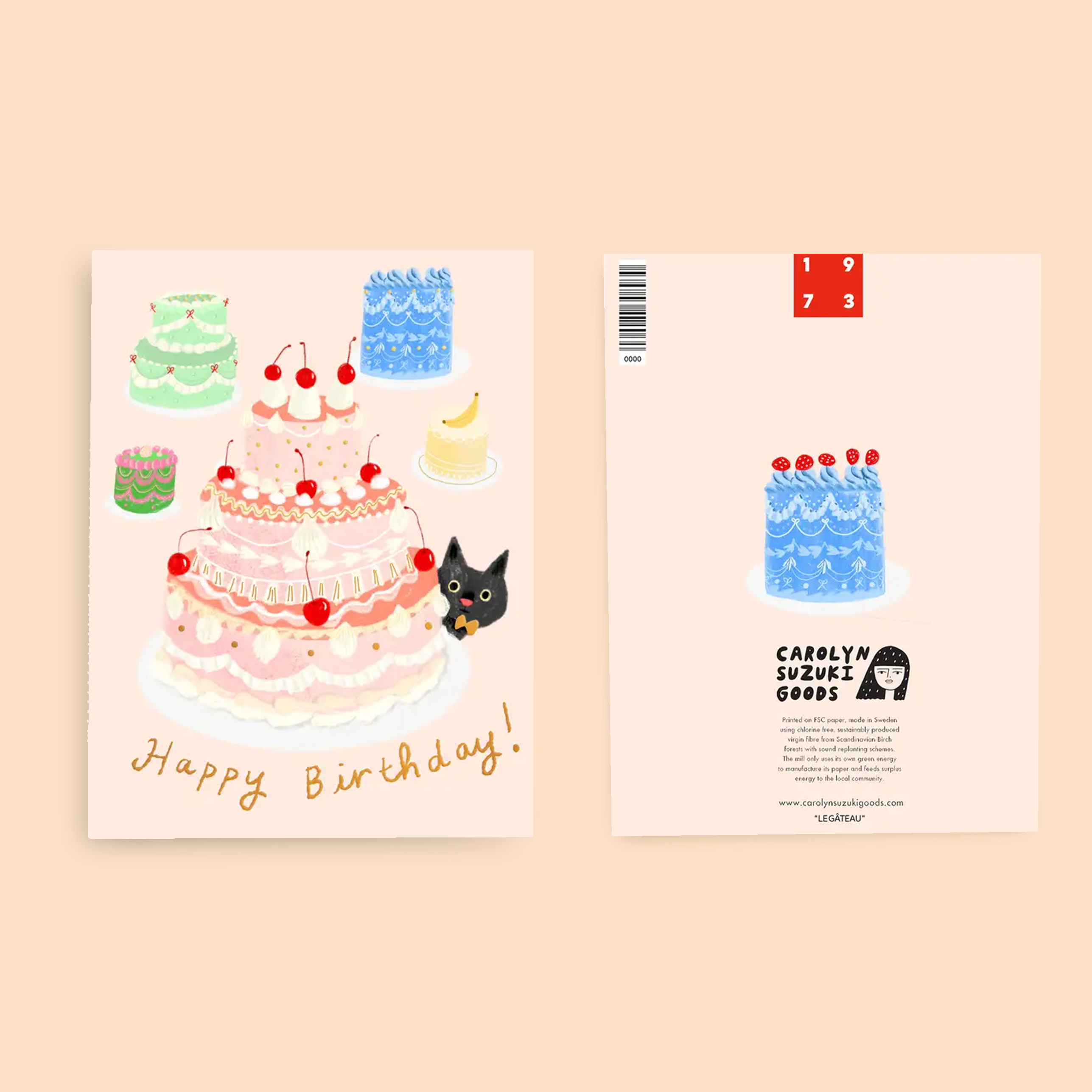 Carolyn Suzuki - Wholesale Birthday Card - LE GATEAU  - Birthday Card 1