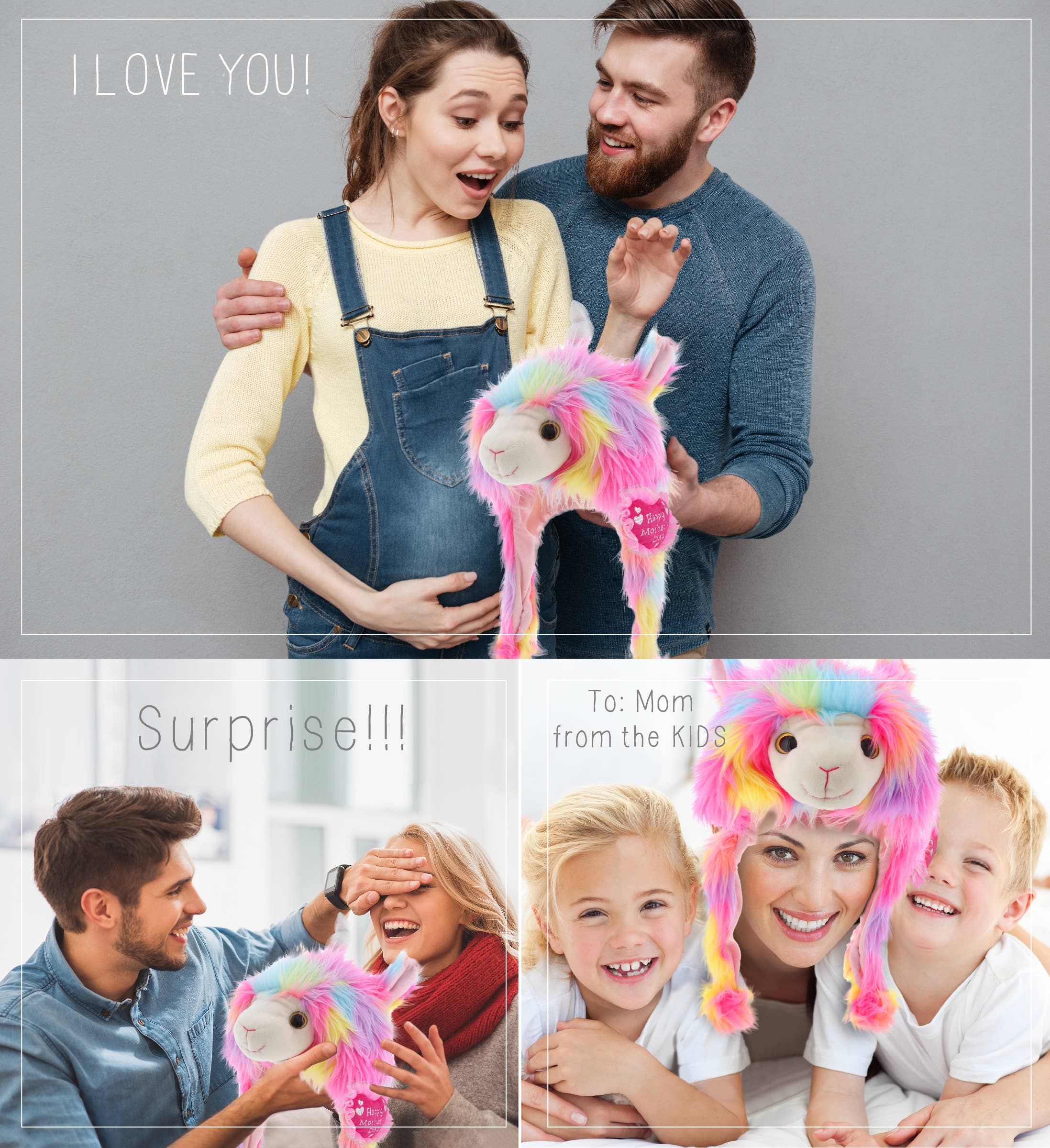 Cota Global - Vendita all'ingrosso Cappello - Bambini - Cappello Llamacorn Super Morbido in Peluche con Cuore per la Festa della Mamma3