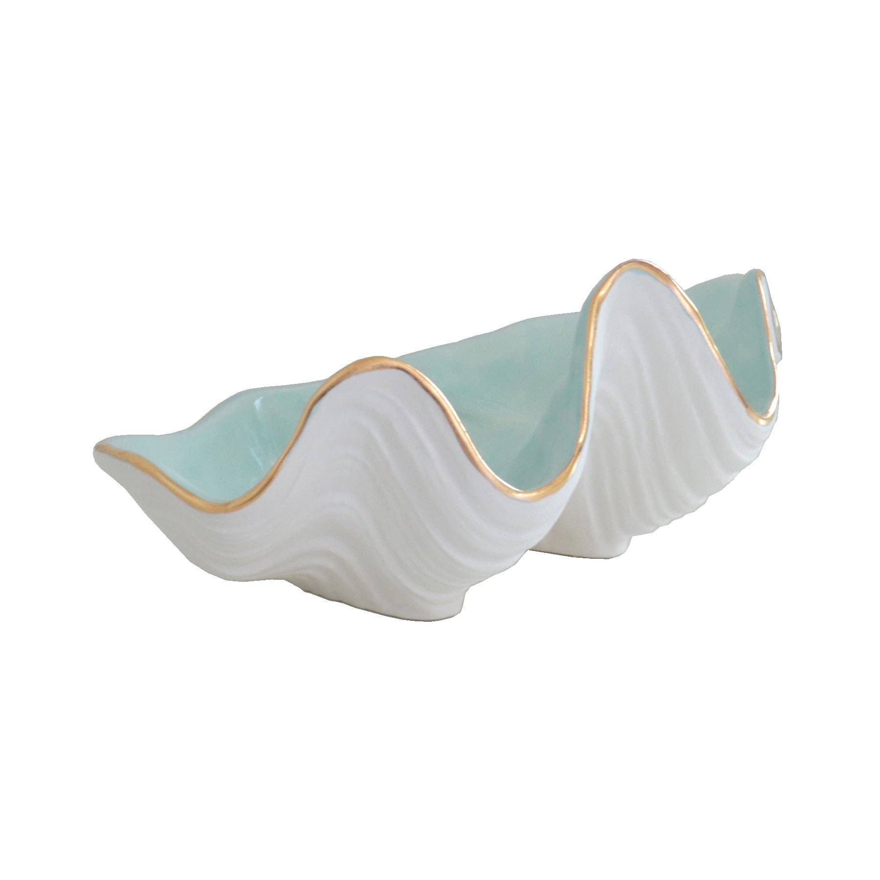 Lo Home | Ruby Clay - Wholesale Decorative Plate/Dish/Bowl - Clam Shell Bowl with 22K Gold Accent30