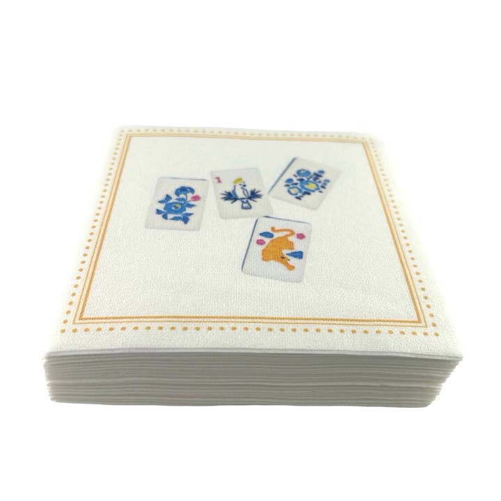 Linen-Feel Cocktail Napkins, Mahjong 2 for wholesale by Maven Home