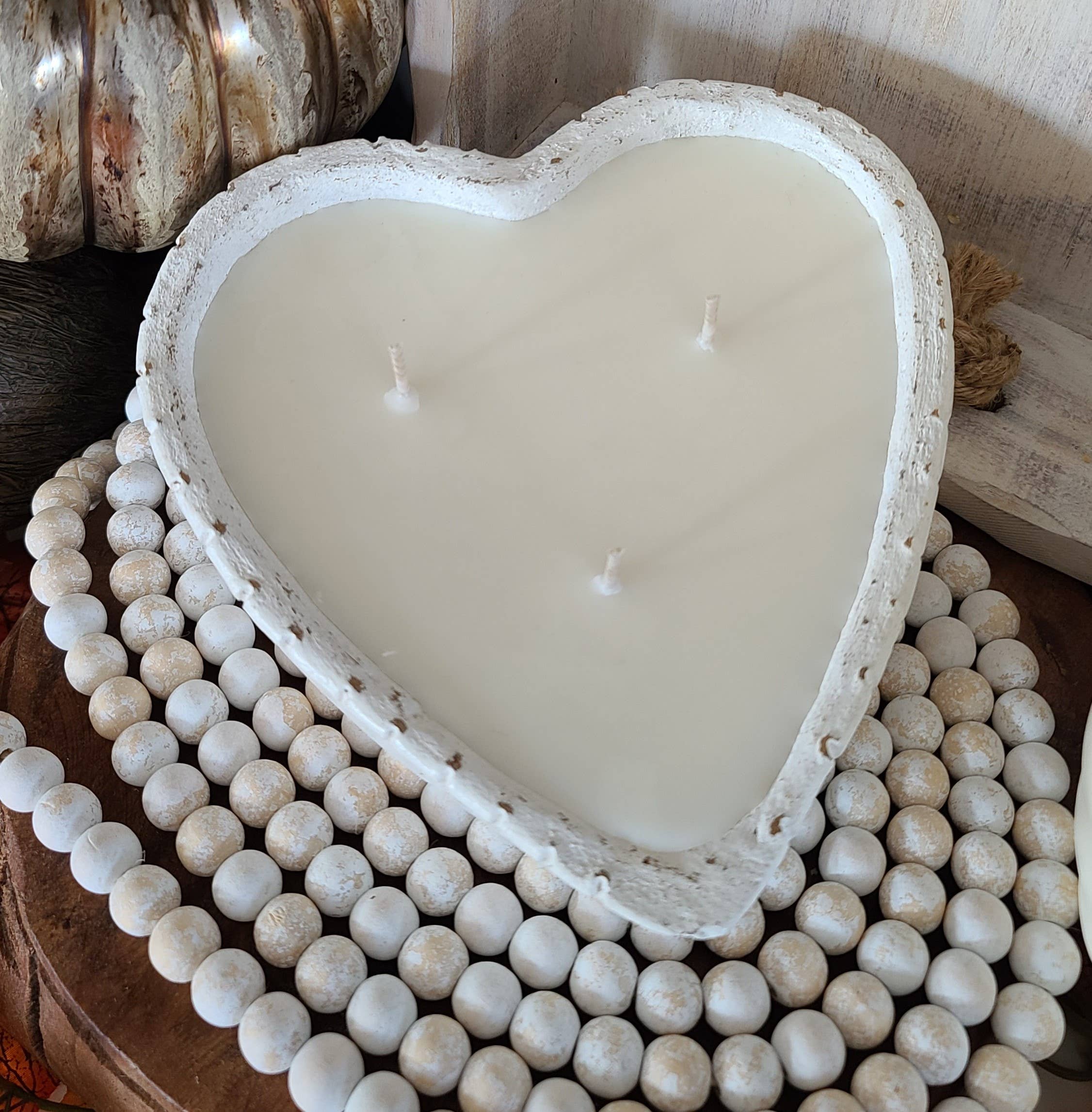 White * Classic Scents* - Clay Heart Candle  for wholesale on Faire7