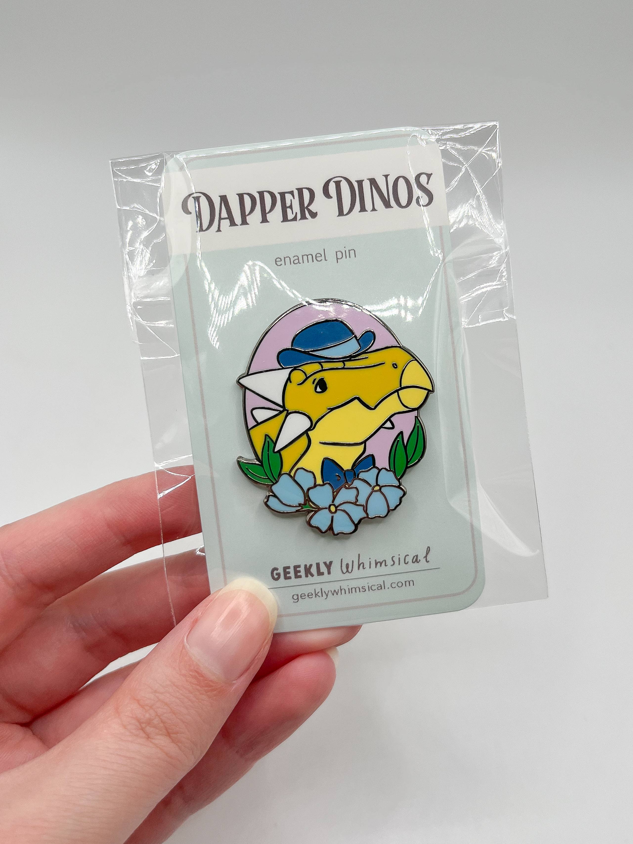 Geekly Whimsical - Wholesale Lapel Pin/Button - Dapper Dinos - Arthur Ankylosaurus Enamel Pin3