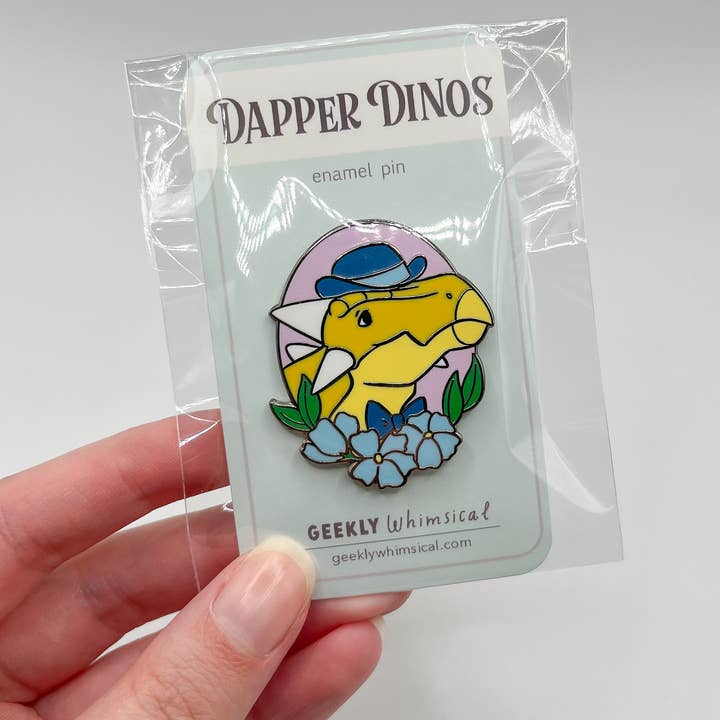 Geekly Whimsical - Wholesale Lapel Pin/Button - Dapper Dinos - Arthur Ankylosaurus Enamel Pin3