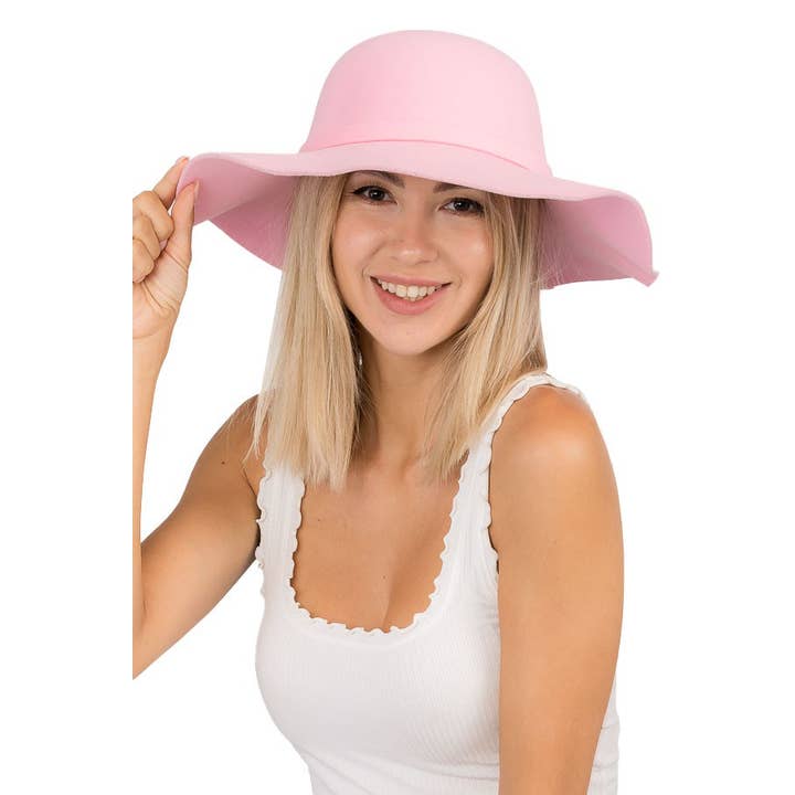 Cap Zone - Wholesale Fedora - Women's - Floppy Sun Hat with Bowknot Wide Brim Felt Hat10