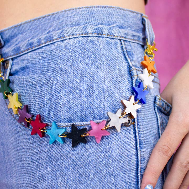 12 Eras - Colorful Pearlescent Stars Bag Charm for wholesale by Sunshine Studio