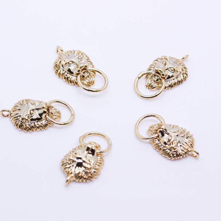 Gold Lion Head Knocker with Movable Ring Charm CPG039 and other Purchase Wholesale knocker. Free Returns & Net 60 Terms on Faire trending on Faire.
