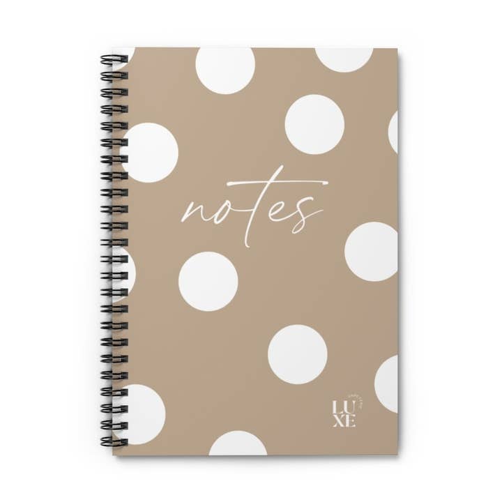 Caderno Espiral de Bolinhas - Nude por atacado de Luxe Papeterie