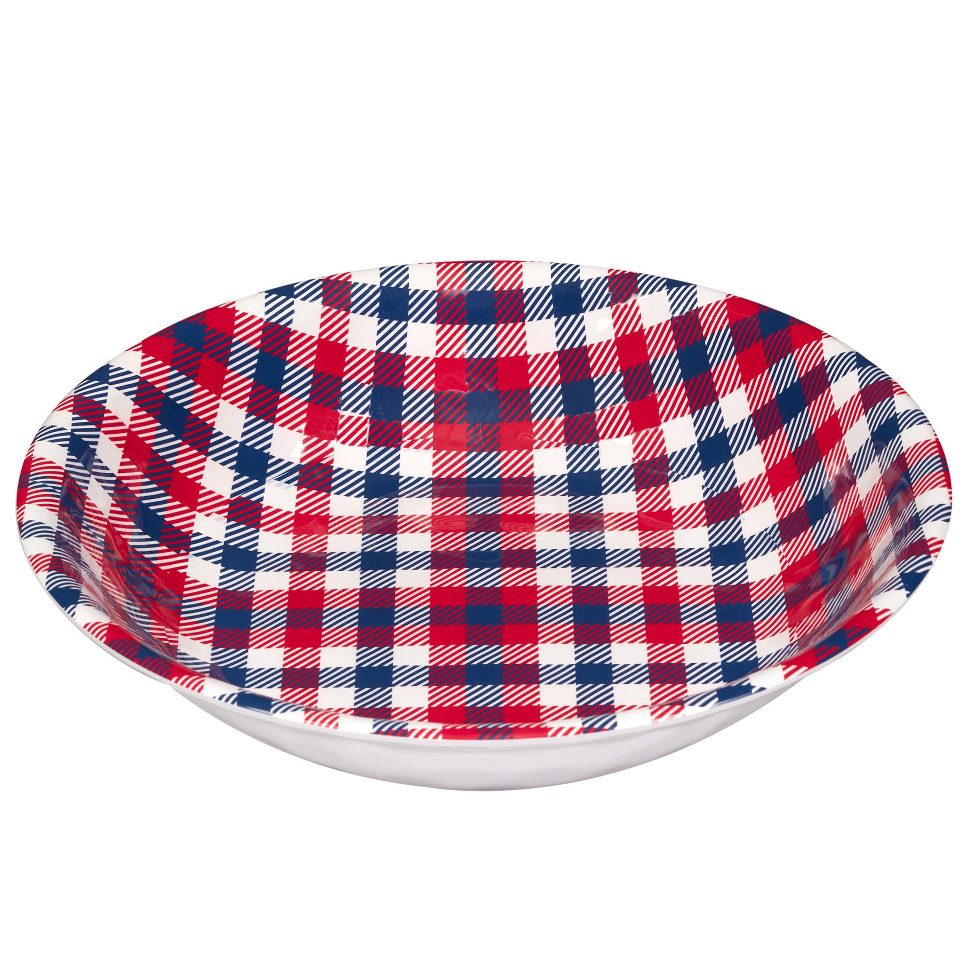 Certified International - Wholesale Serve Bowl - Patriotic Plaid Large Serving Bowl 13.75 x 2.751