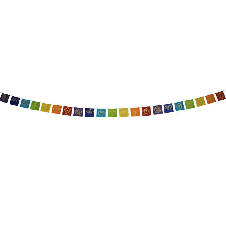 Tribal Trade GmbH - Wholesale Prayer Flag - Prayer flag seven chakras colorful 10.5x10.5cm