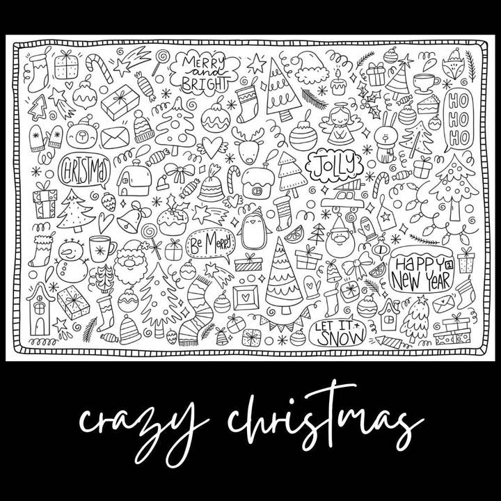 Crazy Christmas – Giant Coloring Page (24x36") for wholesale by Tons of Hues