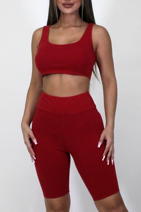 Junie – Großhandel Loungewear-Set – Damen – Mineralgewaschenes Tanktop und Biker Short Set24