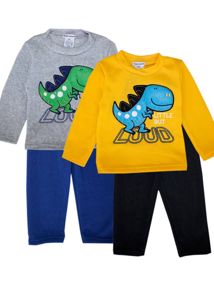 Teddy Boom T-Rex Dino Screen Crew Neck Fleece Set (Pack Of 12) - 8267301 for wholesale by Hemworld