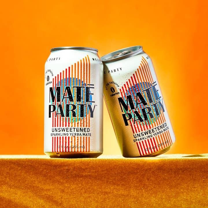 Maté Party - Wholesale Soda/Carbonated Drink - Yerba Mate - Unsweetened, Sparkling (12oz cans, 12 pack)1