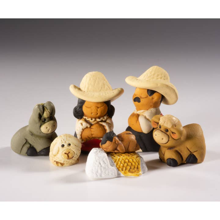 Characato - Mini Nativity Set of 9, 1.3"H - Christmas Gift for wholesale by Lucuma Designs