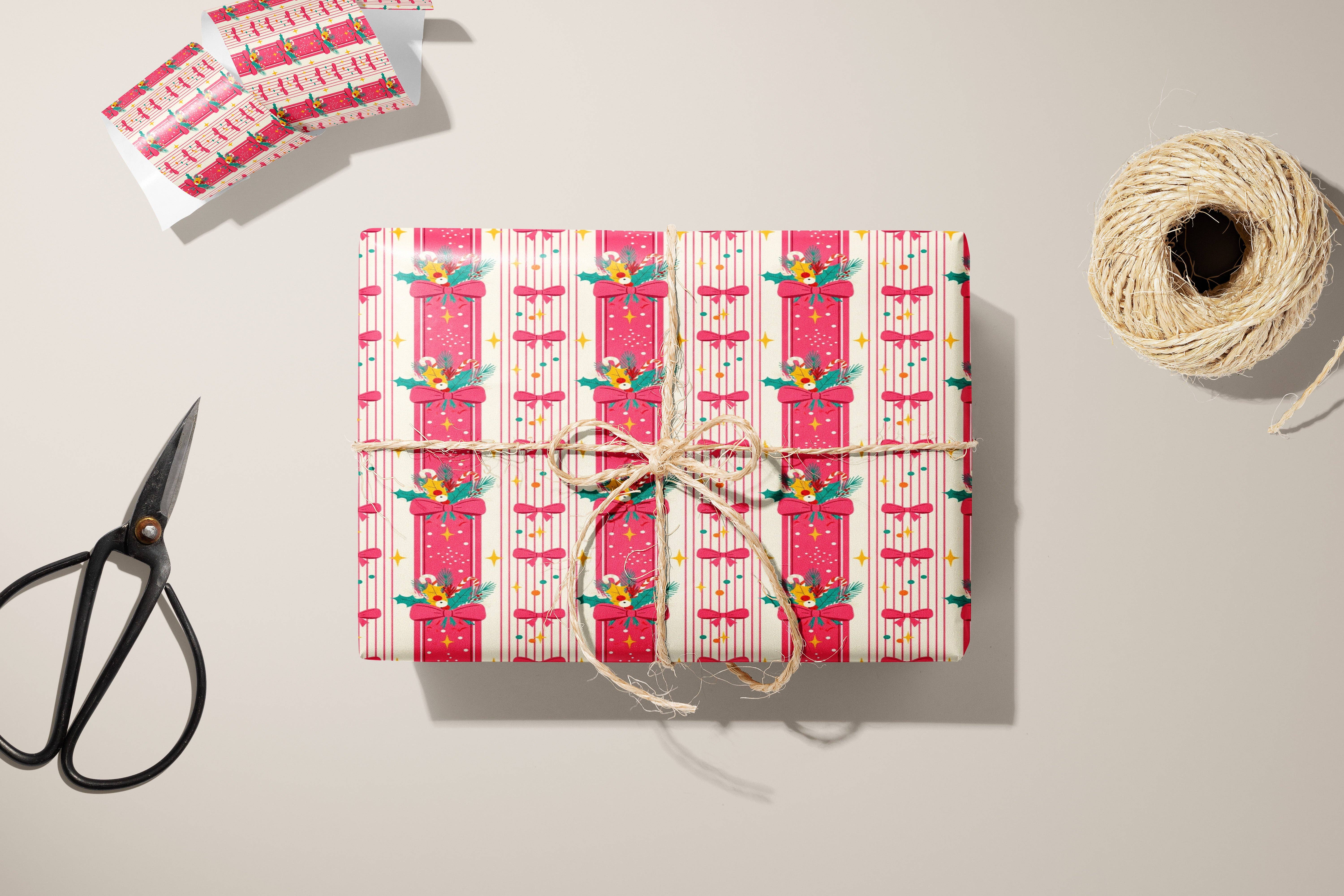 MagicMerchEmporium - Wholesale Wrapping Paper Roll - Festive Pink Wrapping Paper0