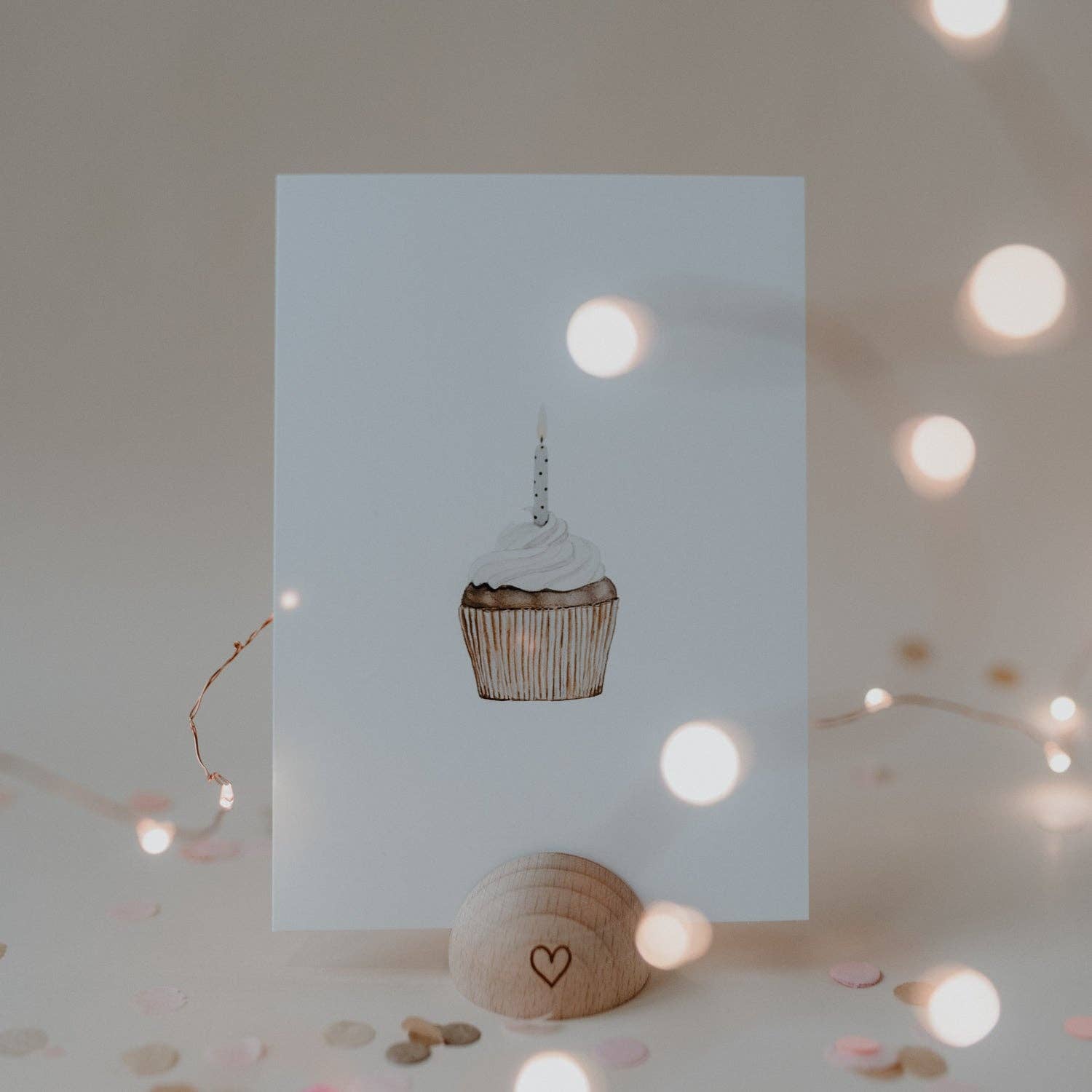 Eulenschnitt - Wholesale Birthday Card - Watercolor Card Cupcake (PU = 10 pieces)1