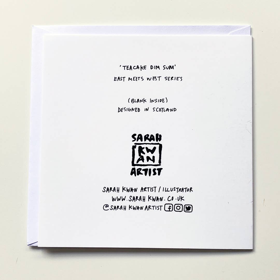 Sarah Kwan Artist – wholesale Everyday greeting card – Teacake Dim Sum Greetings Card1